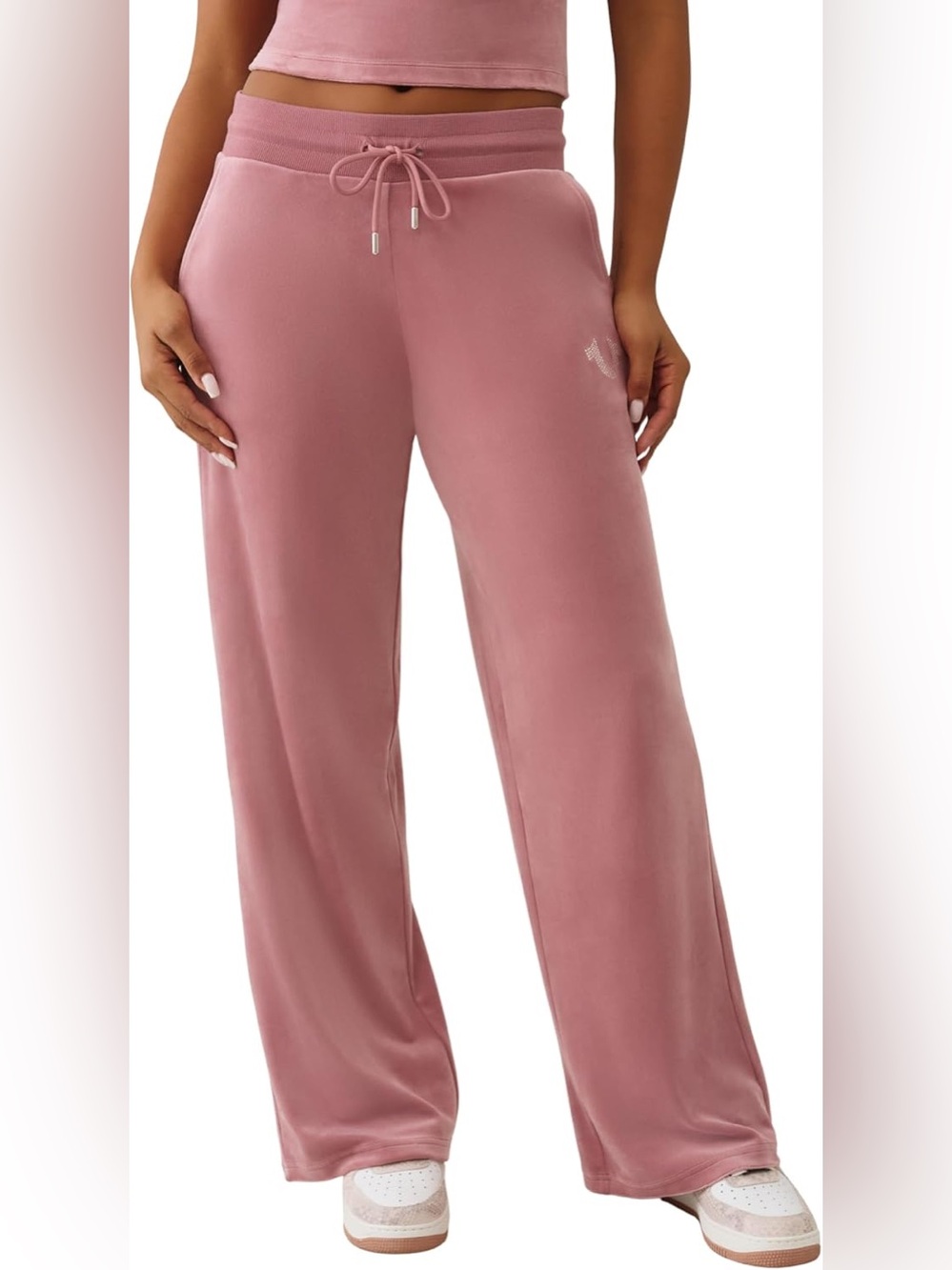 True Religion Womens Crystal Hs Velour Straight LegSweatpants Size Medium